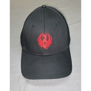 Ruger Solid Black Embroidered Adjustable Baseball Cap Hat / Adult